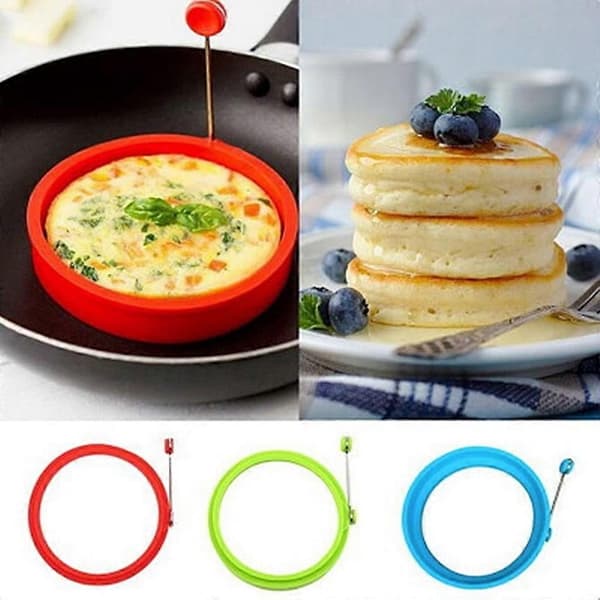 Silikone æggering, 1 stk. omeletform, 6,5x10x2,5 cm, rød køkkengadget
