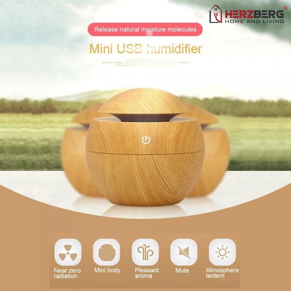 Herzberg Luftfukter Aroma Oljediffuser Mørkt tre