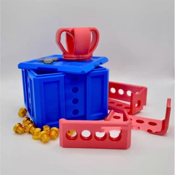 3D Irriterande Presentask med Skruvar, Irriterande Presentask med Vridförvaring Vit och blå 8cm Vit och blå 8cm White and blue 8cm