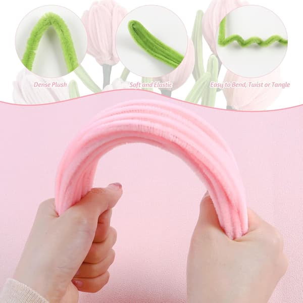 400-piece flower cleaning kit with chenille stems and flower tape