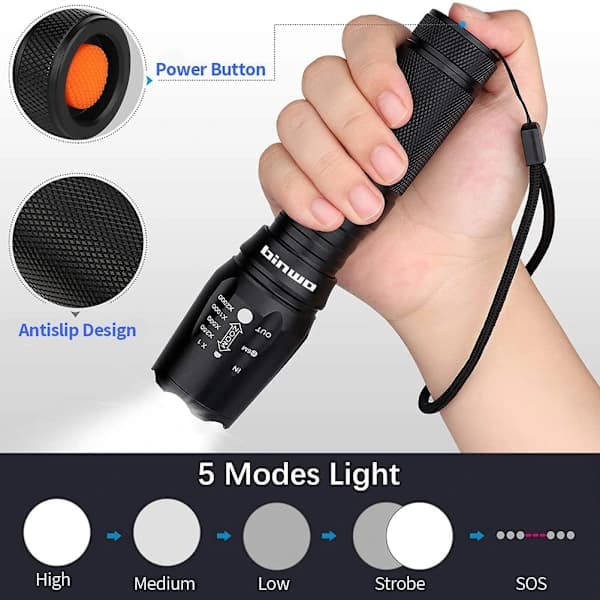 Super Bright Waterproof XM-L T6 LED Flashlight, 3500 Lumens