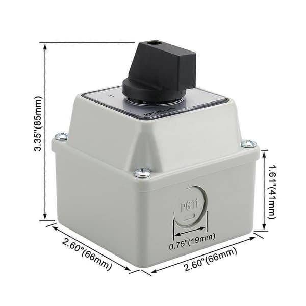 Universal Rotary Switch SZW26-20/D202.2D with Main Switch Outer Box 660V 20A 3 Positions 2 Phase (FMY)