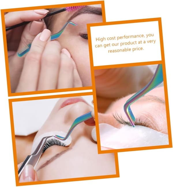Eyelash Tweezers - 2 Pcs - Professional Eyebrow and Eyelash Tweezers