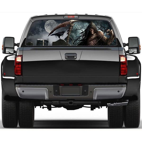 147x46cm Car Rear Window Graphic Color Sticker Graveyard