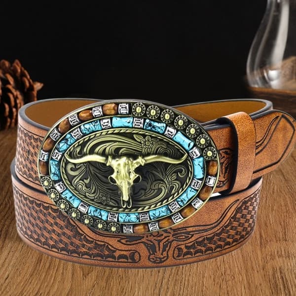 Western Cowboy Bältesspänne Herrbälte 125CM 125 cm