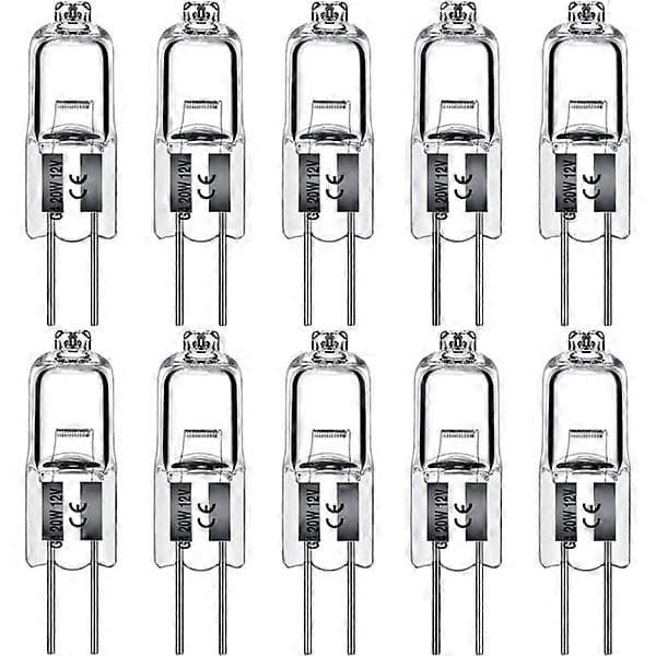 G4 halogenlamper 20W 12V - Varmhvit - 10-pakning 20W 20W 10 stk