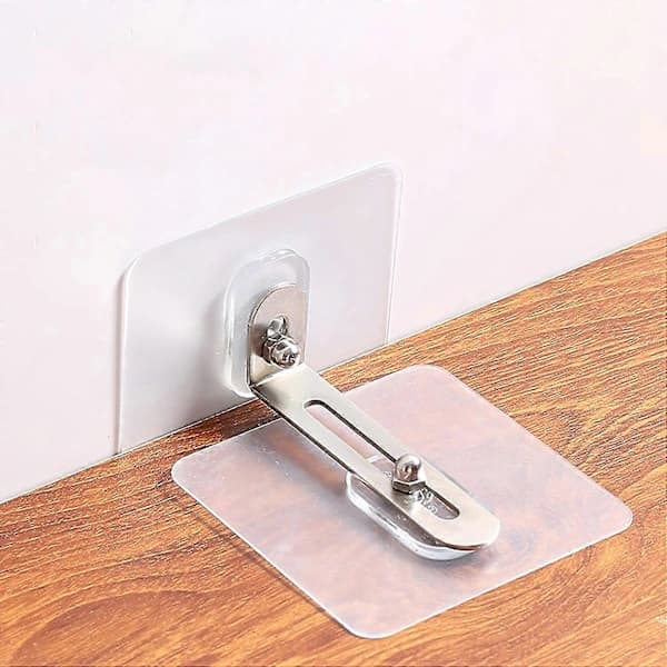 6 Set Wall Mounts Self-Adhesive No Drill Metal Easy Installation Anti-Tip Household Accessories
