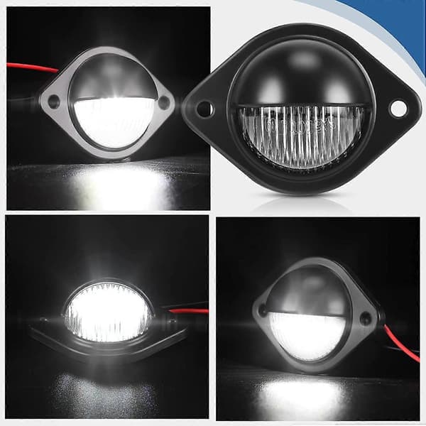 LED-nummerpladebelysning 4W 3 LED Vandtæt Baglygte Nummerpladelampe 2 Stykker til 12V/24V Trailer Lastbil Bil Autocamper db