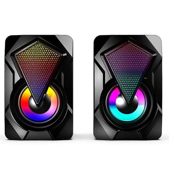 X2 Computer Speakers with Subwoofer for PC Desktop Laptop LED Lighting Home Theater System USB Wired Sound Box