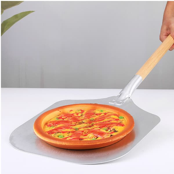 Multifunksjonell pizzaspade med langt håndtak