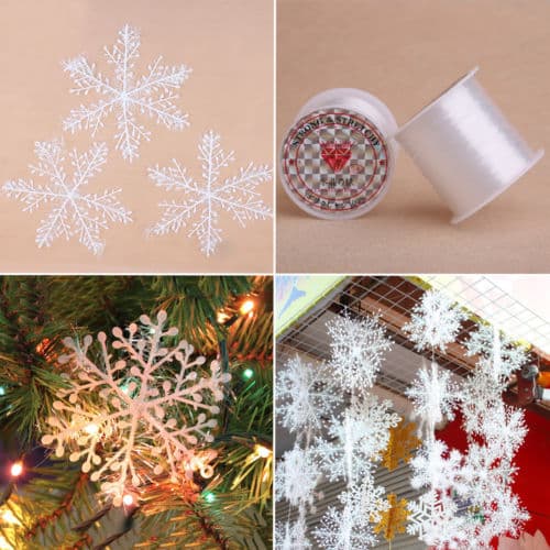 Snøfnugg Girlander Julevindusdekorasjon Hvit Snøfnugg 3 stk (15cm) White Snowflake 3pcs (15cm)
