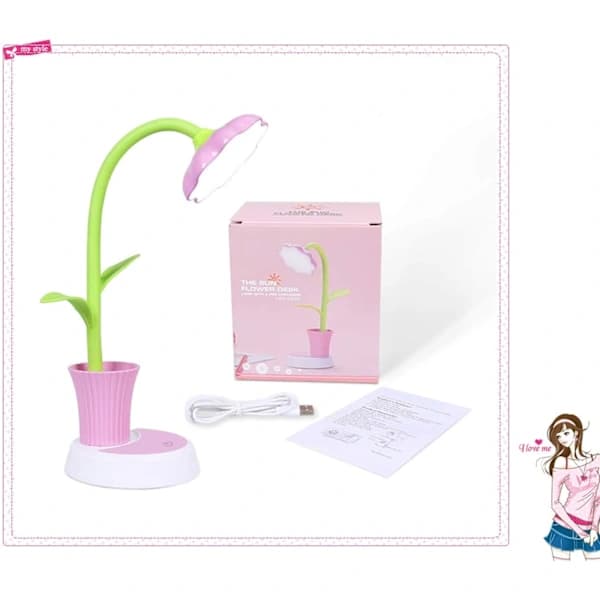 Creative Rechargeable LED Desk Lamp with Touch (Pink)
