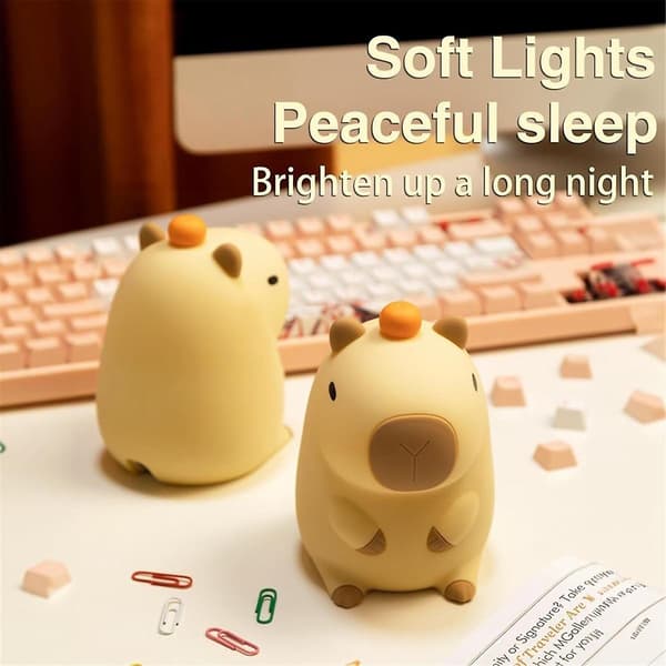 Capybara Night Light, Capybara Tap Tap LED Night Light, Capybara Lamp, Cute Silicone Capybara Night Light (FMY) As Shown As Shown