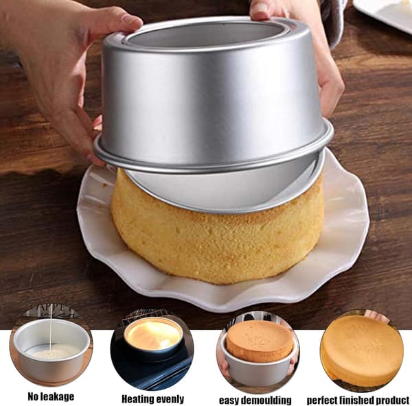 Non-stick Round Cake Pans with Removable Bottom for Baking Cakes Round Set 8inch 8inch