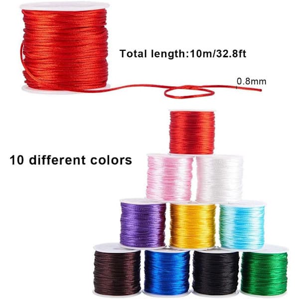 Armbandsband, flerfärgad bomullstråd, flätad nylon