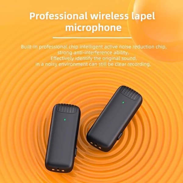 Trådløs Lavalier Mikrofon for iPhone med Ladeetui for Intervjuopptak, Vlogging, Livestreaming
