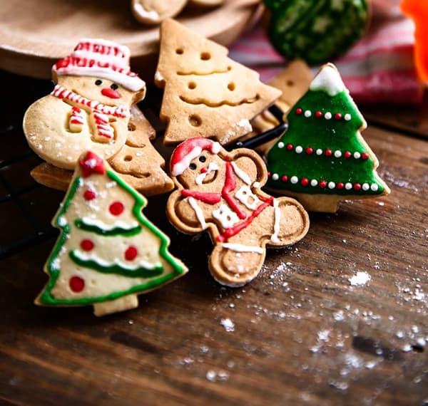 Julkakformset Rostfritt Stål Snöflinga, Julgran, Ren, Pepparkaksgubbe, Snögubbe för Barn