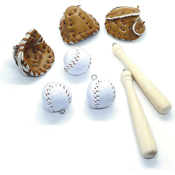 15 STK Baseballbat Handske Charms 15 STK