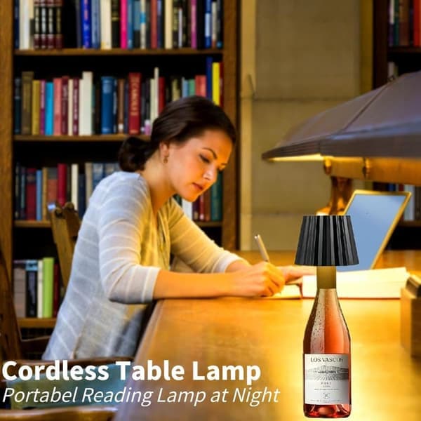 RGB Bottle Lamp, Wireless Table Lamp with Dimmable LED, Rechargeable for Indoor & Outdoor Use