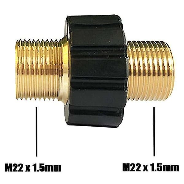 Snabbkoppling för slang (15 mm diameter), M22 x 1.5 dubbel hane