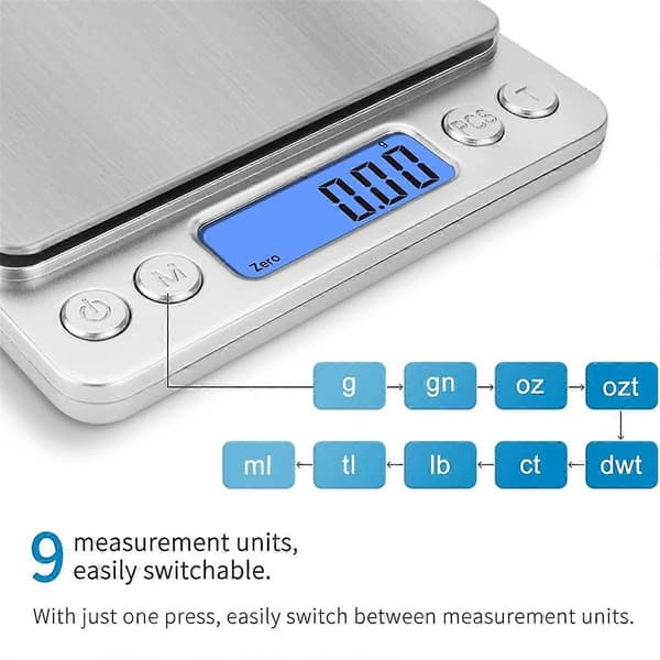 Kitchen Scale 3kg/0.1g Digital Kitchen Scale Weight Gram and Ounce for Baking Cooking Coffee LCD Screen Hanging Hook[TB]