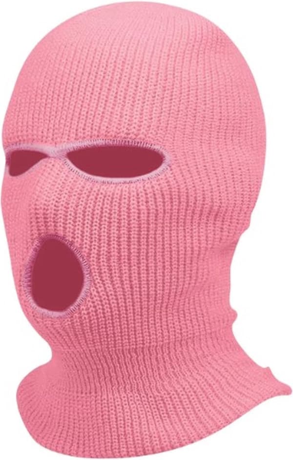 Varm Balaclava - Strækbar - One Size - Balaclava - Motorcykel - 3-huls - Ansigtsmaske - Lyserød