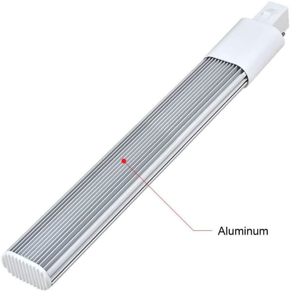 LED-lampe, 12W 2-pin kompakt LED-lysrør, rørformet innfelt armatur, kaldhvitt lys G23.