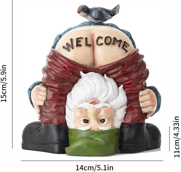 Velkomst Havegnomer Pynt - Nisse Statue Have Dværge Figur