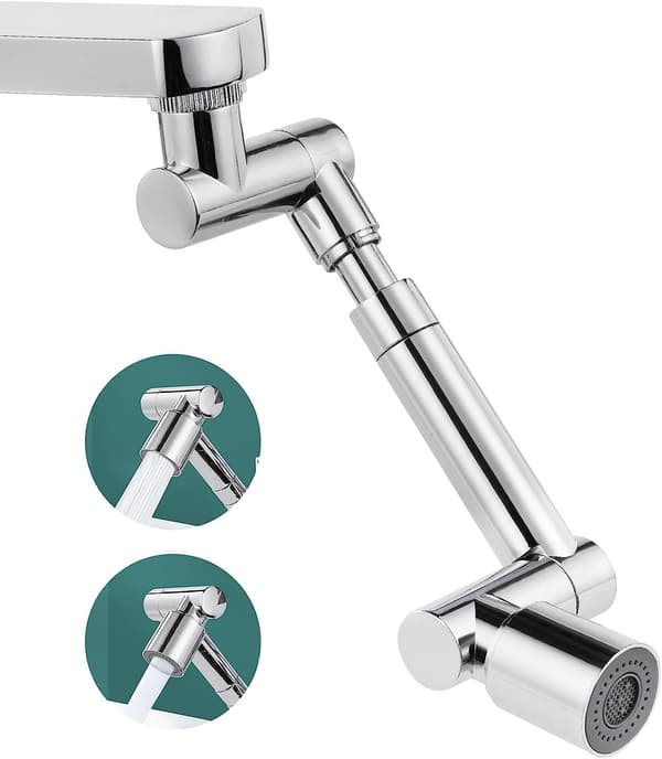 Rotating Multifunctional Extension Faucet, Solid Brass Universal Anti-Splash Filter Faucet Attachment