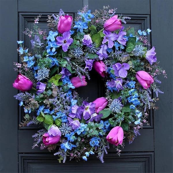 Spring and Summer Wreath Artificial Door Wreath Creative Outdoor Decoration