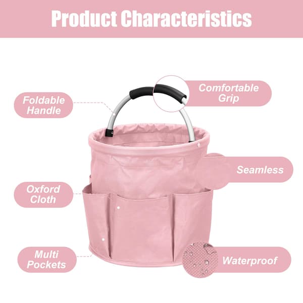 17L Shower Caddy with 6 Side Pockets, Cleaning Caddy, Storage Basket for Shower and Picnic