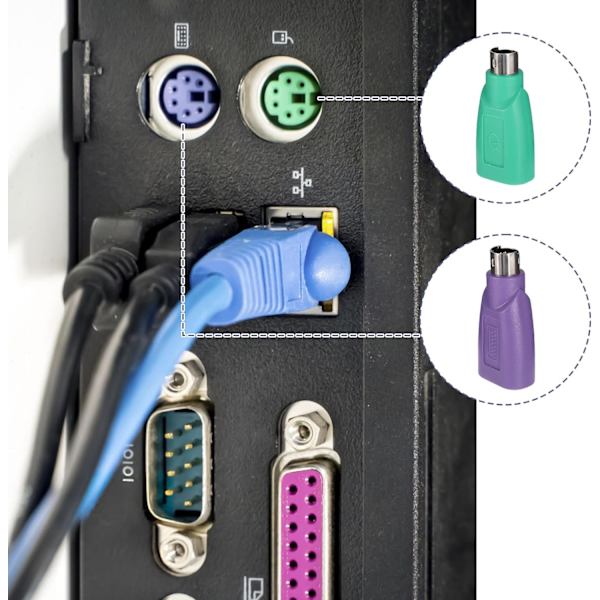 4 st PS/2 till USB-adapter ersättning för