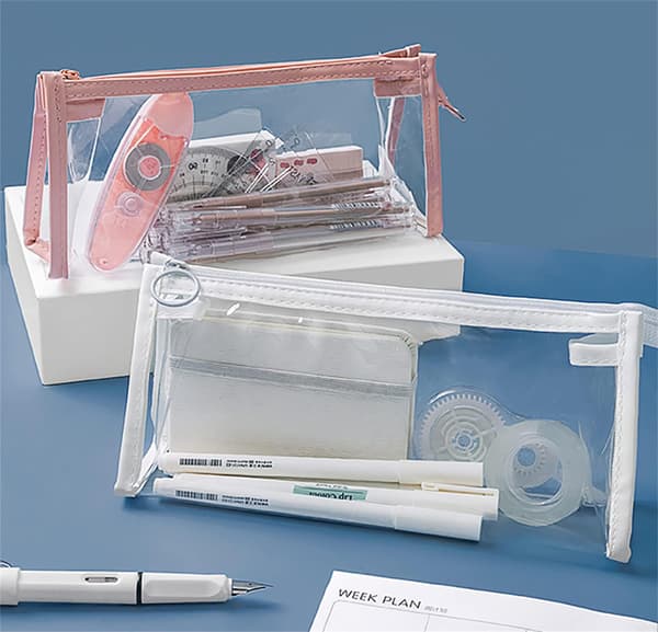 Transparent pennfodral Se igenom pennfodral (Rosa) Vit White