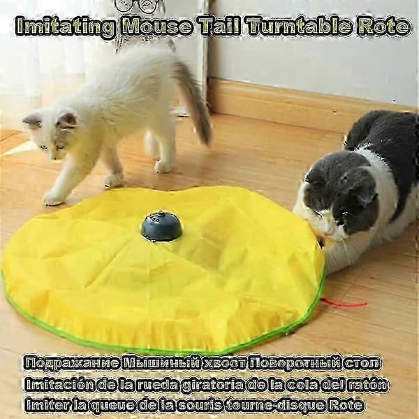 4 Speed Smart Cat Toys Electric Motion Undercover Mouse Fabric Moving Feather Interactive Toy For Kitten Automatic Pet Toy