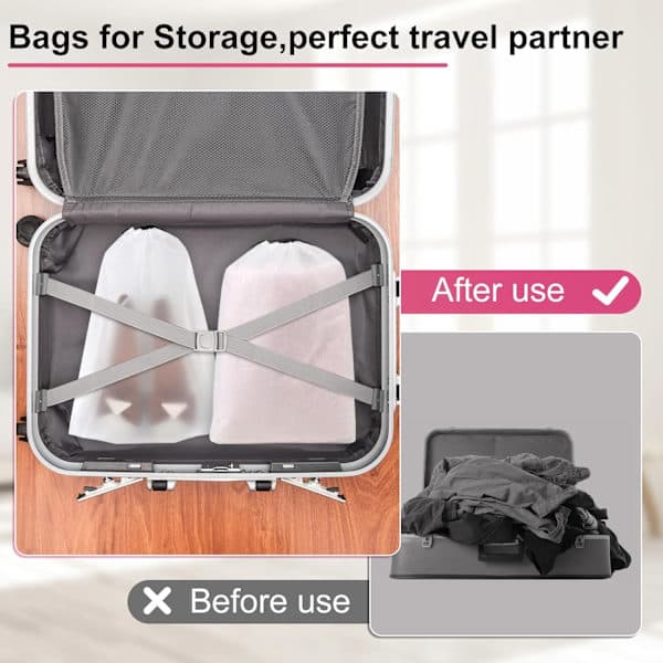 Practical Transparent Shoe Bags for Travel, Large Clear Shoe Storage Bags and Drawstring Storage Pouches, 20 Pieces Per Pack.