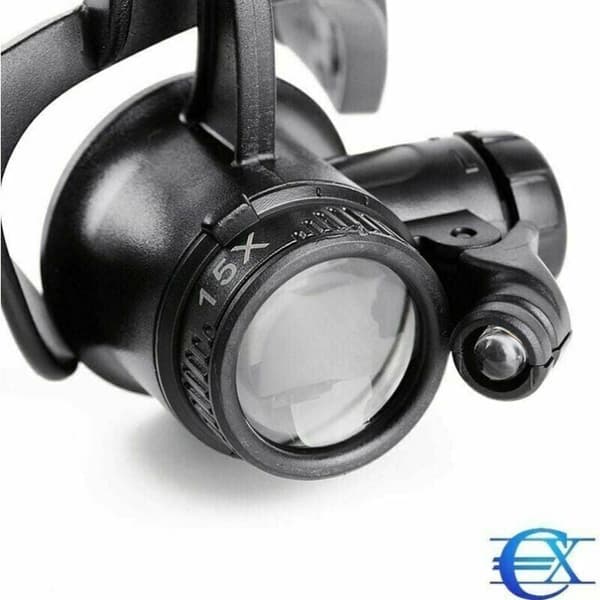 Headband Magnifier Headlamp Magnifying Glasses LED Lighting 10x, 15x, 20x and 25x Magnifications