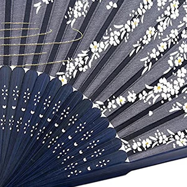 Japansk Håndlaget Sammenleggbar Silk Vifte Sett med 5 - Unik Gave til Kvinner