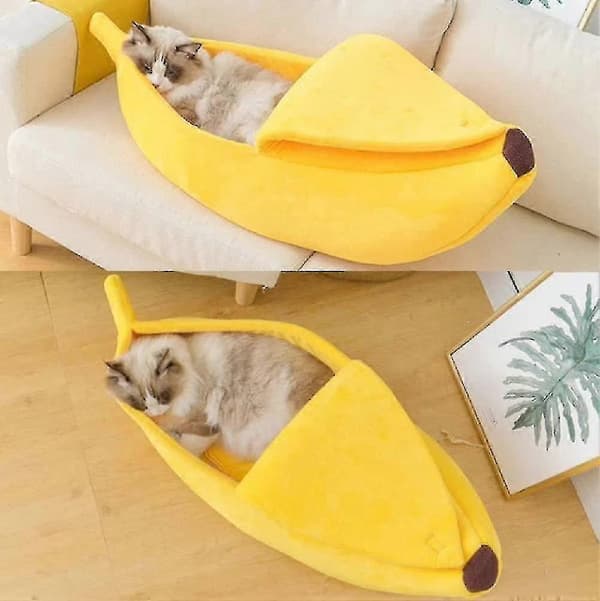 Banan Kattbädd, Husdjursbädd, Kattbädd, Kanin Valp Gul