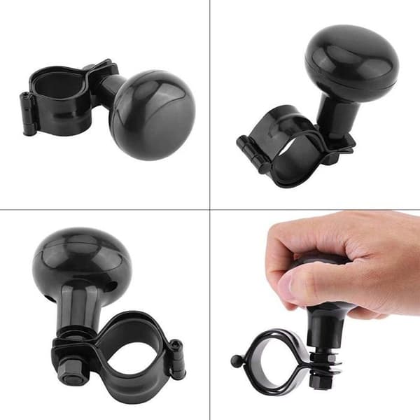 Rattknott - Universal Bilrattkule Kraftig Rattknott Spinner Håndtak Kule, Svart