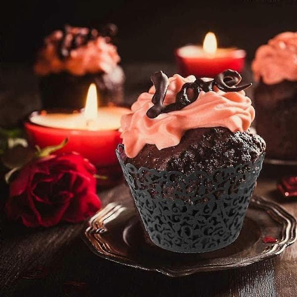 50 st Cupcake-formar Konstnärliga Bakformar Filigran Vinranka