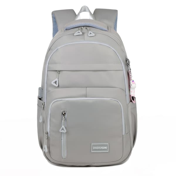 Nylon Laptop Backpack with Adjustable Straps, Solid Color, Casual Not provided Grey Not provided Grey
