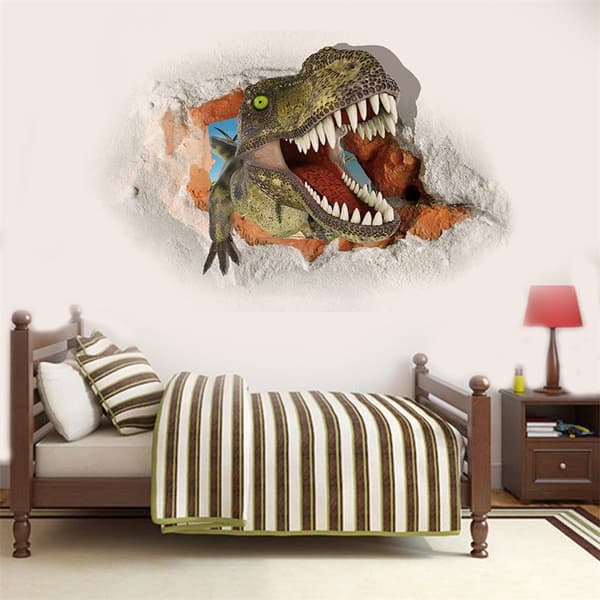 3D slemete vegg dinosaur veggdekaler for soverom og stue selvklebende maleri 45*60CM