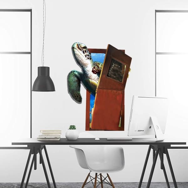45x60cm merikilpikonna seinätarra itseliimautuva irrotettava tarra Vit white