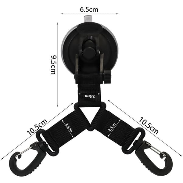 2 st Bilsugkoppsfäste med Presenningskrok för Markisbåtcamping och Utomhustillbehör, 6,5 cm