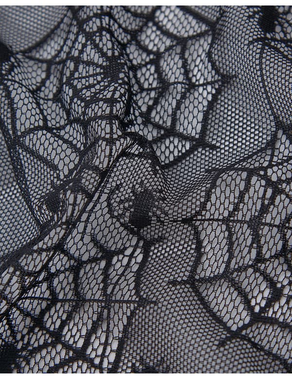 Sorte blonde dørgardiner - Spindelvæv, 100cm x 20