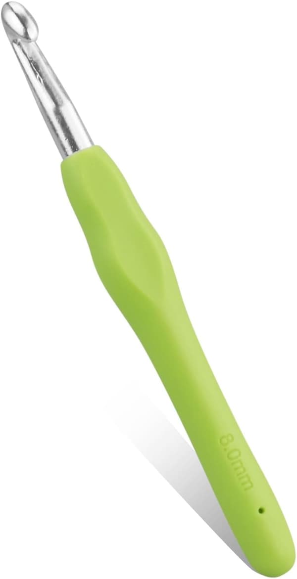 Crochet Hooks 8mm Colorful Knitting Crochet Hooks Set with Soft Grip, for Beginners and Experienced Crochet Lovers