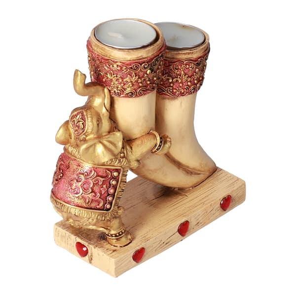 Elephant Candlestick Cute Attractive Statue Lucky Ornament for Desktop Craft Decoration