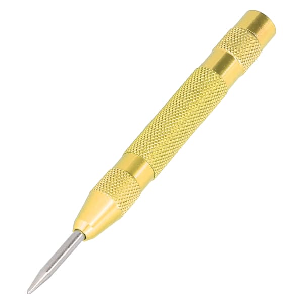Adjustable Power Center, Punch Tool, Hardened Steel, Removable Tip, Yellow