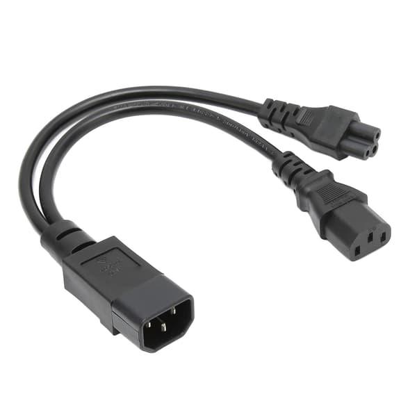 Strømfordelerkabel: IEC 320 C14 hann til C13 og C5 hunadapter - 10A 250V