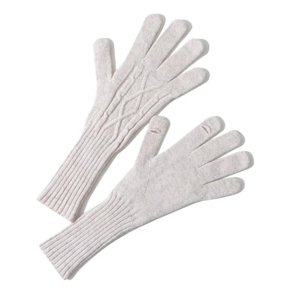 Vinterhandsker med fingerspids touchskærm design af ren uld Hvid